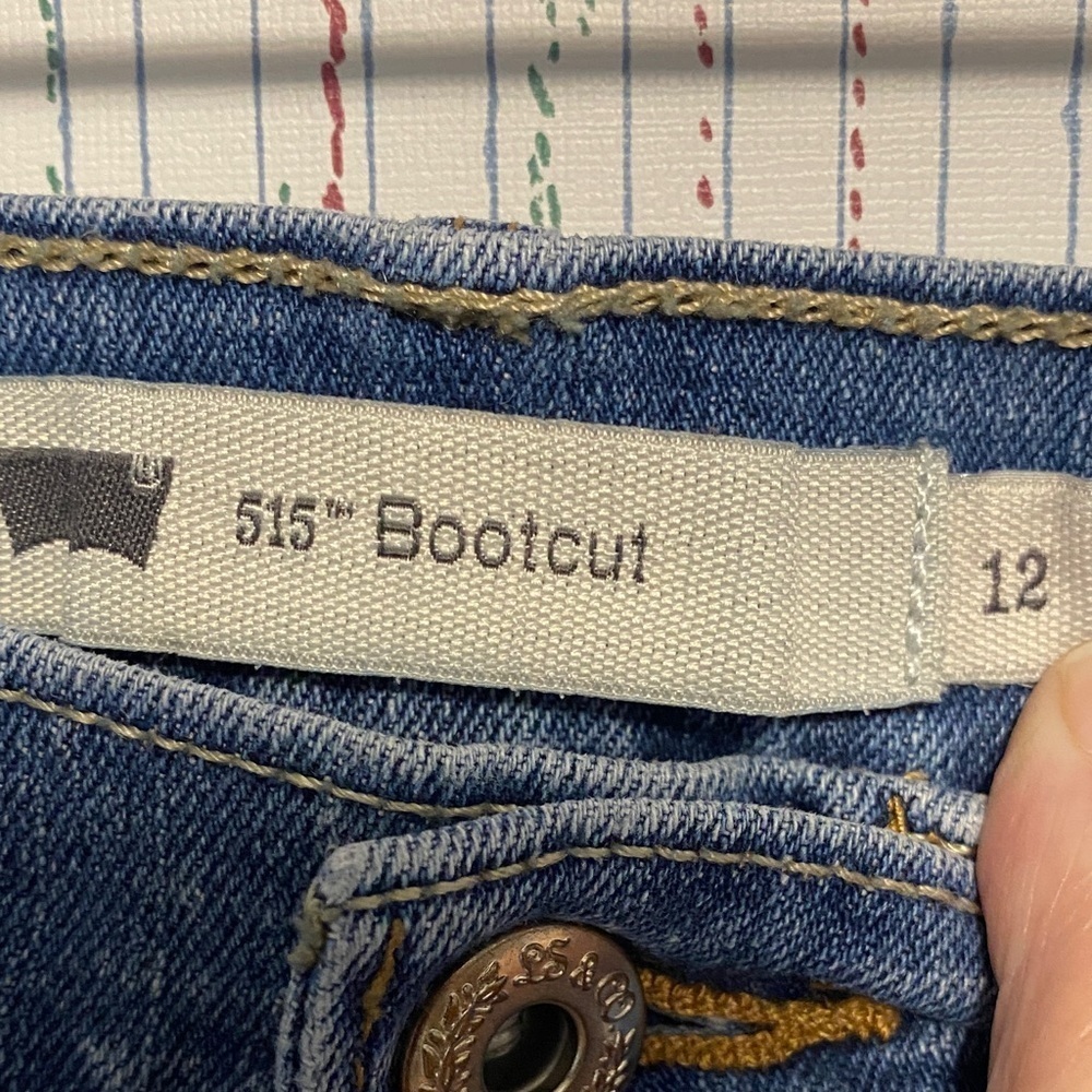Levi 515 Bootcut Denim Jeans Size 12 & Embroidered Pockets - Picture 2 of 7